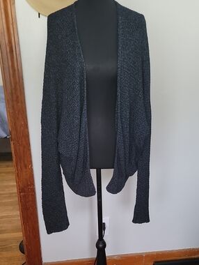 BDG Open-Front Cardigan in Black